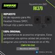 Kit De Repuesto Shure RK379 Clip + Paravientos Para SM31FH