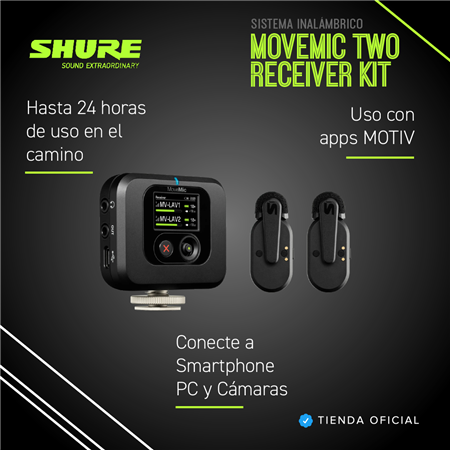 Sistema de Micrófono Shure Movemic Two Receiver Kit 2 Mics